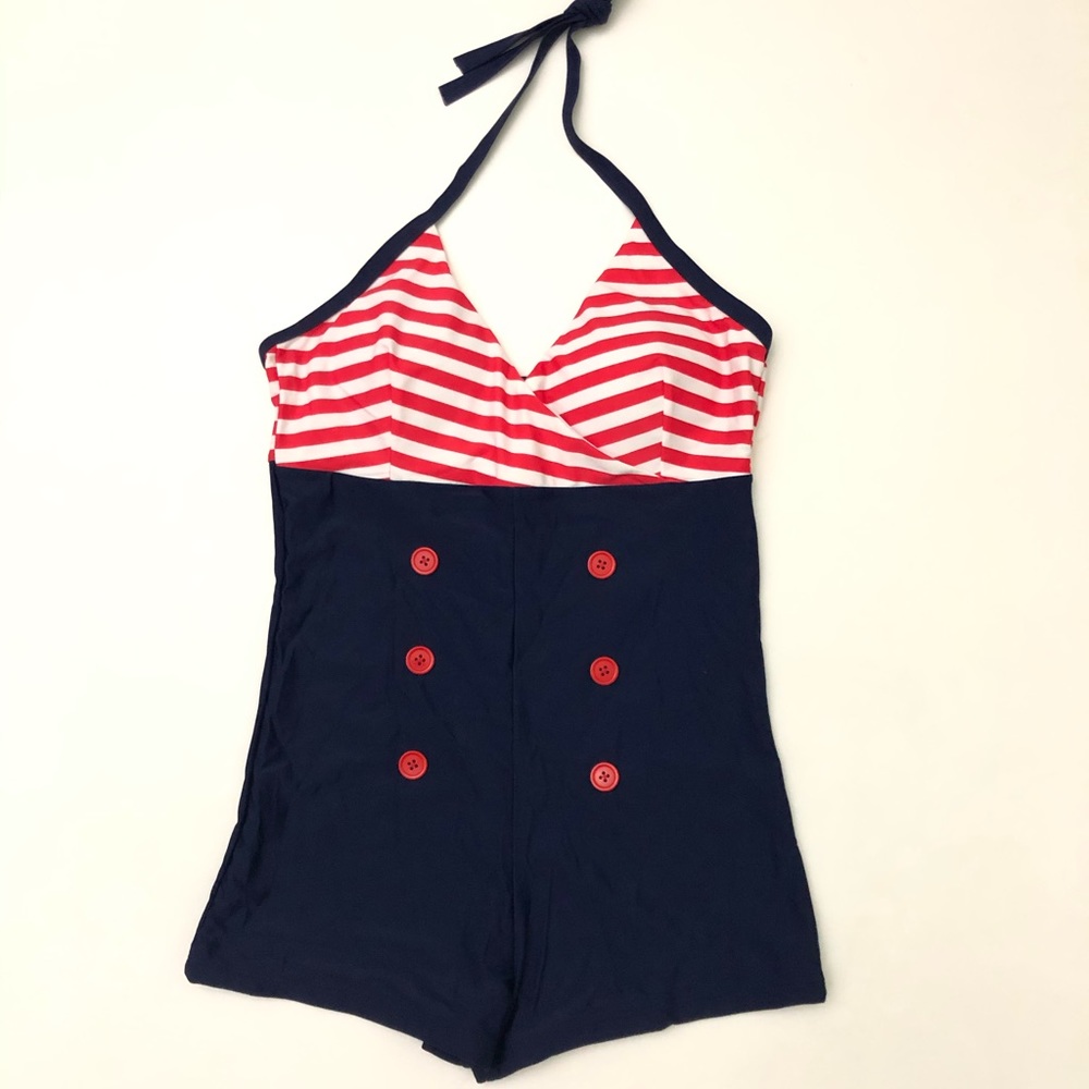 Ekouaer Sailor Pin up girl swimsuit M